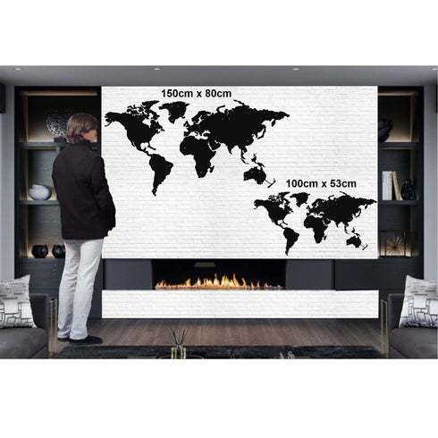 Metal World Map Continents, Metal Wall Art, Home Office Decoration, Wall Hangings, Entryway Interior Decor, Metal Wall Decor