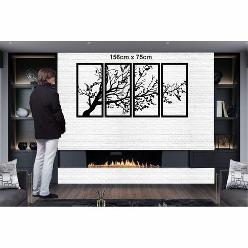 Tree of Life Wall Art, 4 Panels Wall Hangings, Metal Tree Wall Art, Metal Wall Decor, Large Wall Hangings, Home Decoration, Bronze Wall Art