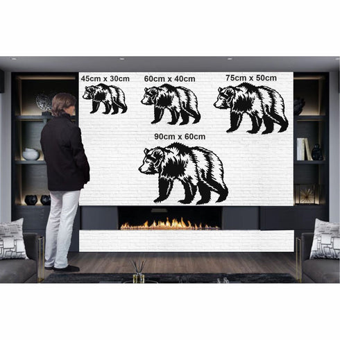 Metal Wall Art, Metal Bear Decor, Bear Wall Art, Home Office Decoration, Wildlife Lover Gift, Wall Hangings, Metal Art Work, Bear Sign