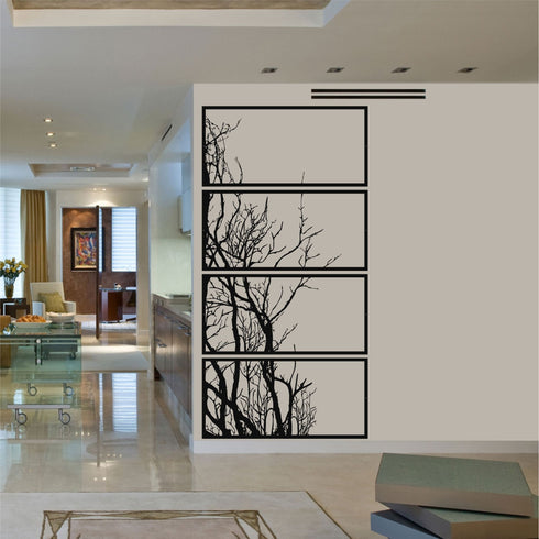 Metal Wall Art, 4 Panels Tree of Life Decor, Metal Tree Decoration, Metal Wall Hangings, Tree Sign, Home Decor, Metal Wall Decor, Vertical