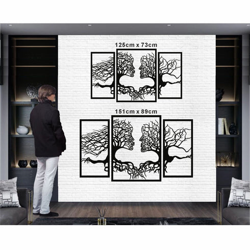 Metal Tree Wall Art, 2 Face Decor, Metal Wall Decor, 3 Pieces Wall Hangings, Metal Wall Art, Home Decoration, Tree of Life 3 Panels