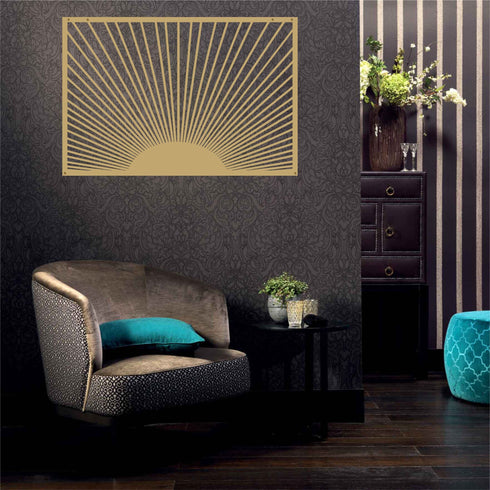 Metal Wall Art, Sunshine Art, Metal Sun Decor, Metal Wall Decor, Home Living Room Decor, Wall Hangings, Geometric Wall Art, Gold Decoration