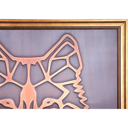 Copper Relief Wall Décor, Geometric Wolf Head Wall Art, Copper Wall Art, Home Living Room Decoration, Wall Hangings, Wolf Decor