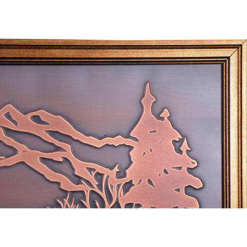 Copper Relief Wall Décor, Biker Wall Art, Cyclist Wall Art, Home Living Room Decoration, Mountain Cyclist Tree Decor, Bicycle Lover Gift