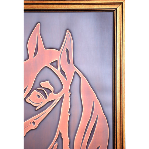 Copper Relief Wall Décor, Horse Wall Art,, Copper Wall Art, Home Living Room Decoration, Wall Hangings, Horse Head Decor