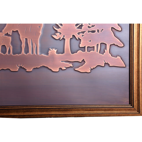 Copper Relief Wall Décor, Mosses Family Wall Art, Copper Wall Art, Home Living Room Decoration, Moose Elk Deer Decor, Wall Hangings