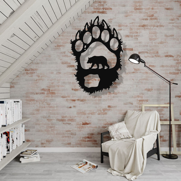 Metal Wall Decor, Metal Bear Art, Bear Claw Decoration, Nature Wall Art, Wildlife Lover Gift, Wall Hangings, Bear Paw Metal Sign