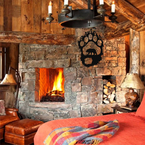 Metal Wall Decor, Metal Bear Art, Bear Claw Decoration, Nature Wall Art, Wildlife Lover Gift, Wall Hangings, Bear Paw Metal Sign