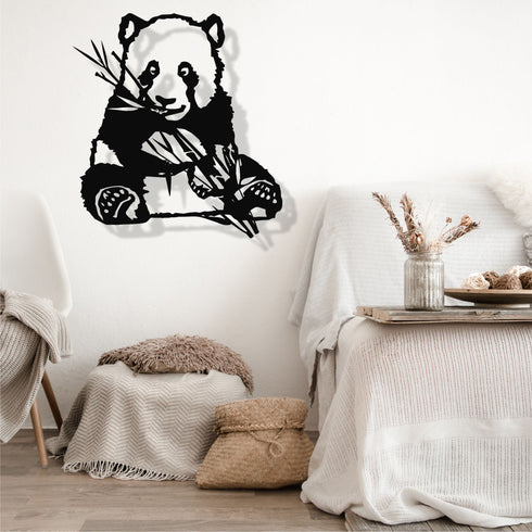 Metal Wall Decor, Panda Wall Art, Panda Bear Decoration, Nature Wall Art, Panda Lover Gift, Wall Hangings, Metal Sign, Home Décor