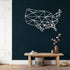 Metal World Map Wall Art, Geometric America Map, Metal USA Map, Metal Wall Decor, Interior Decoration, Wall Hanging, Home Living Room Décor