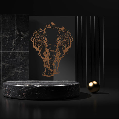 Metal Wall Art, Metal Elephant Decor, Home Office Living Room Decoration, Wildlife Lover Gift, Wall Hangings, Birds and Elephant Sign