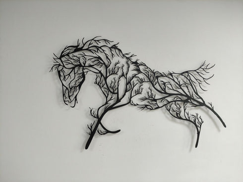 Metal Wall Art, Geometric Metal Horse Decor, Home Office Decoration, Wildlife Lover Gift, Wall Hangings, Horse Sign, Farmhouse Décor