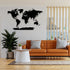 Metal World Map 5 Continents, Metal Wall Art Work, Home Office Living Room Decoration, Wall Hangings, Interior Decoration