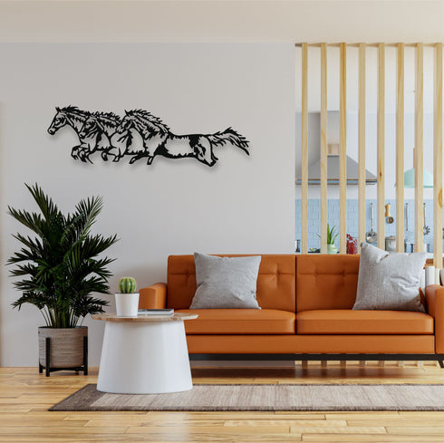 Metal Wall Art, Metal Horse Art, Farmhouse Decor, Horse Family Sign, Metal Wall Decoration, Home Living Room Entryway Decor, Wall Hangings