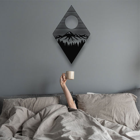Metal Wall Art, Triangle Mountain And Sun ,Home Decoration ,Wall Sculpture, Metal Wall Art, Interior Decoration,Indoor Outdoor Hangings,