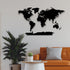 Metal World Map 5 Continents, Metal Wall Art Work, Home Office Living Room Decoration, Wall Hangings, Interior Decoration