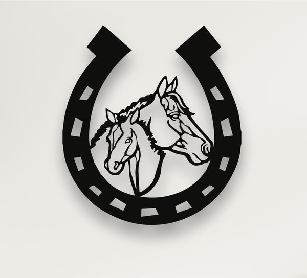 Metal Wall Art, Metal Horse Head and Horseshoe Art, Farmhouse Decor, Horseshoe Sign, Metal Wall Decor, Indoor Outdoor Decoration