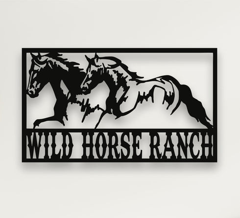 Metal Wall Art, Personalized Farmhouse Sign, Metal Horse Monogram, Metal Sign with Names, Custom Horse Decor, Metal Wall Decoration
