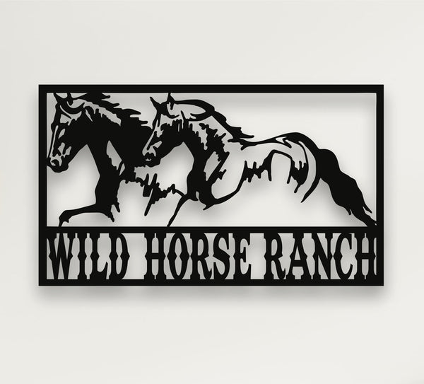 Metal Wall Art, Personalized Farmhouse Sign, Metal Horse Monogram, Metal Sign with Names, Custom Horse Decor, Metal Wall Decoration