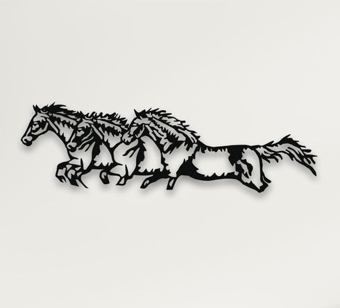 Metal Wall Art, Metal Horse Art, Farmhouse Decor, Horse Family Sign, Metal Wall Decoration, Home Living Room Entryway Decor, Wall Hangings