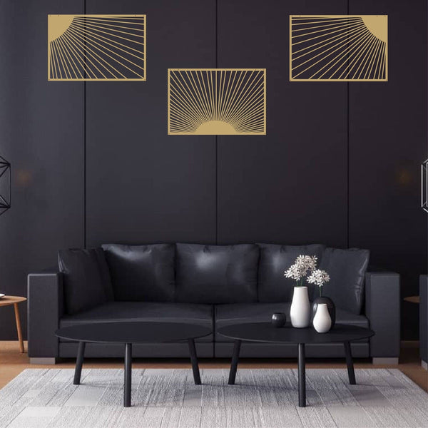 Metal Wall Art, Sunshine Art, Metal Sun Decor, Metal Wall Decor, Home Living Room Decor, Wall Hangings, Geometric Wall Art, Gold Decoration