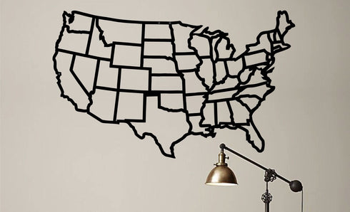Metal World Map Wall Art, States of America Map, Metal USA Map, Metal Wall Decor, Interior Decoration, Wall Hanging, Home Living Room Decor