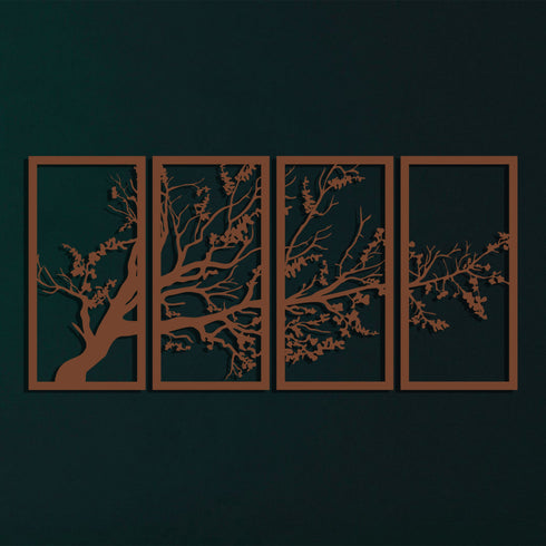 Tree of Life Wall Art, 4 Panels Wall Hangings, Metal Tree Wall Art, Metal Wall Decor, Large Wall Hangings, Home Decoration, Bronze Wall Art