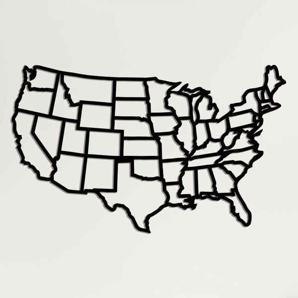 Metal World Map Wall Art, States of America Map, Metal USA Map, Metal Wall Decor, Interior Decoration, Wall Hanging, Home Living Room Decor