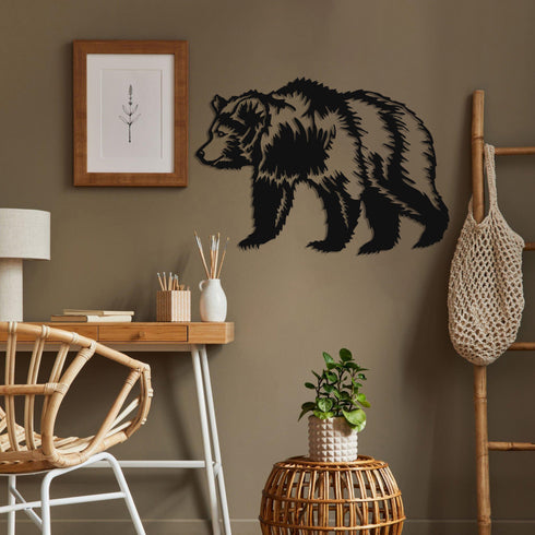 Metal Wall Art, Metal Bear Decor, Bear Wall Art, Home Office Decoration, Wildlife Lover Gift, Wall Hangings, Metal Art Work, Bear Sign