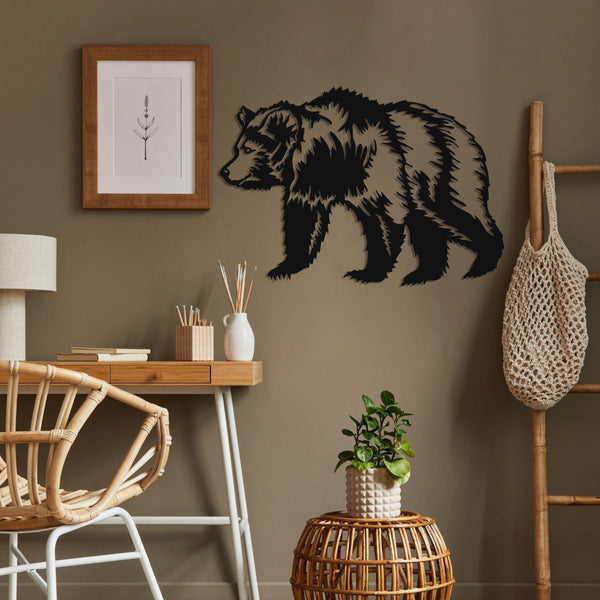 Metal Wall Art, Metal Bear Decor, Bear Wall Art, Home Office Decoration, Wildlife Lover Gift, Wall Hangings, Metal Art Work, Bear Sign