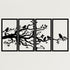 Tree of Life 4 Panels, Birds and Branch Metal Tree Wall Art, Metal Wall Decor, 4 Pieces Wall Hangings, Home Living Room Entryway Decoration