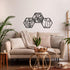 Hexagon Metal Wall Art, Floral and Geometric Wall Signs, Living Room Decoration, Metal Wall Hangings, Home Decor, Metal Wall Decor Sets