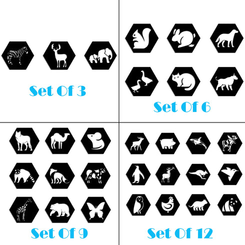Hexagon Metal Wall Art, Animals Wall Signs, Living Room Decoration, Metal Wall Hangings, Home Decor, Metal Wall Decor Sets