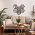 Hexagon Metal Wall Art, Floral and Geometric Wall Signs, Living Room Decoration, Metal Wall Hangings, Home Decor, Metal Wall Decor Sets